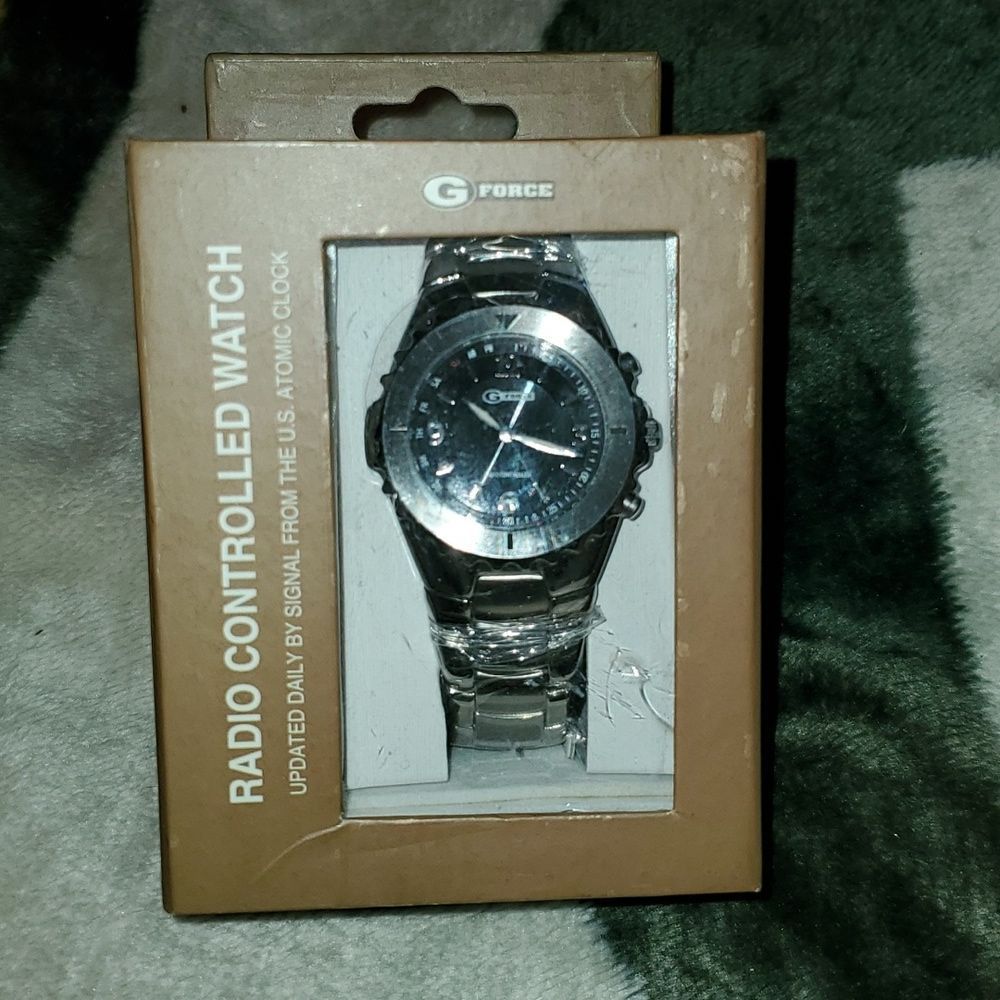 Brand New G-Force Radio‎ Controlled Watch Atomic Clock Stainless Steel TW363L